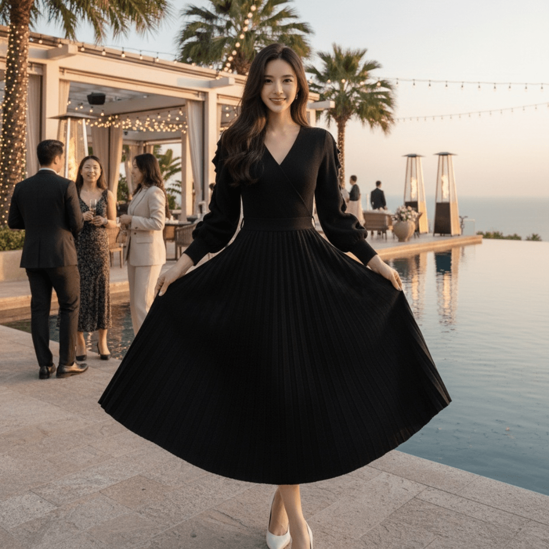 Elegant Women's Knitted Dress Sweater Dress - SensorySoftShop