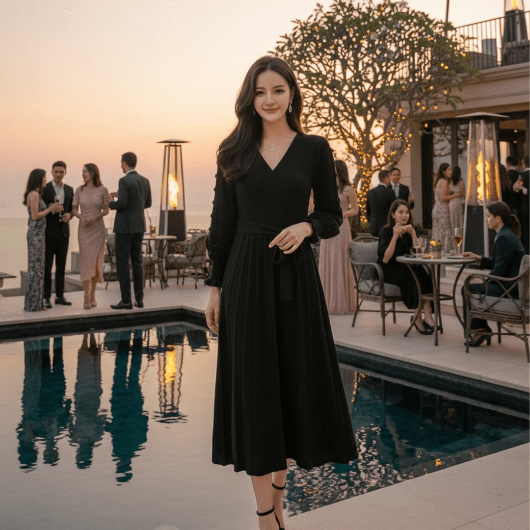 Elegant Women's Knitted Dress Sweater Dress - SensorySoftShop