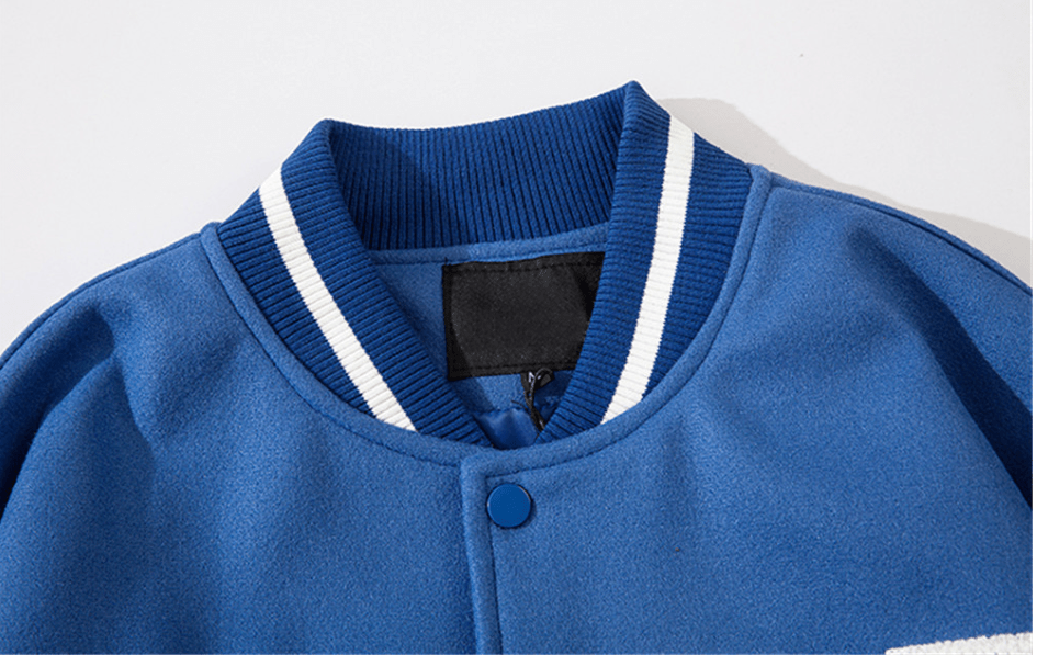 Embroidered Color Matching Couple Baseball Jacket - SensorySoft