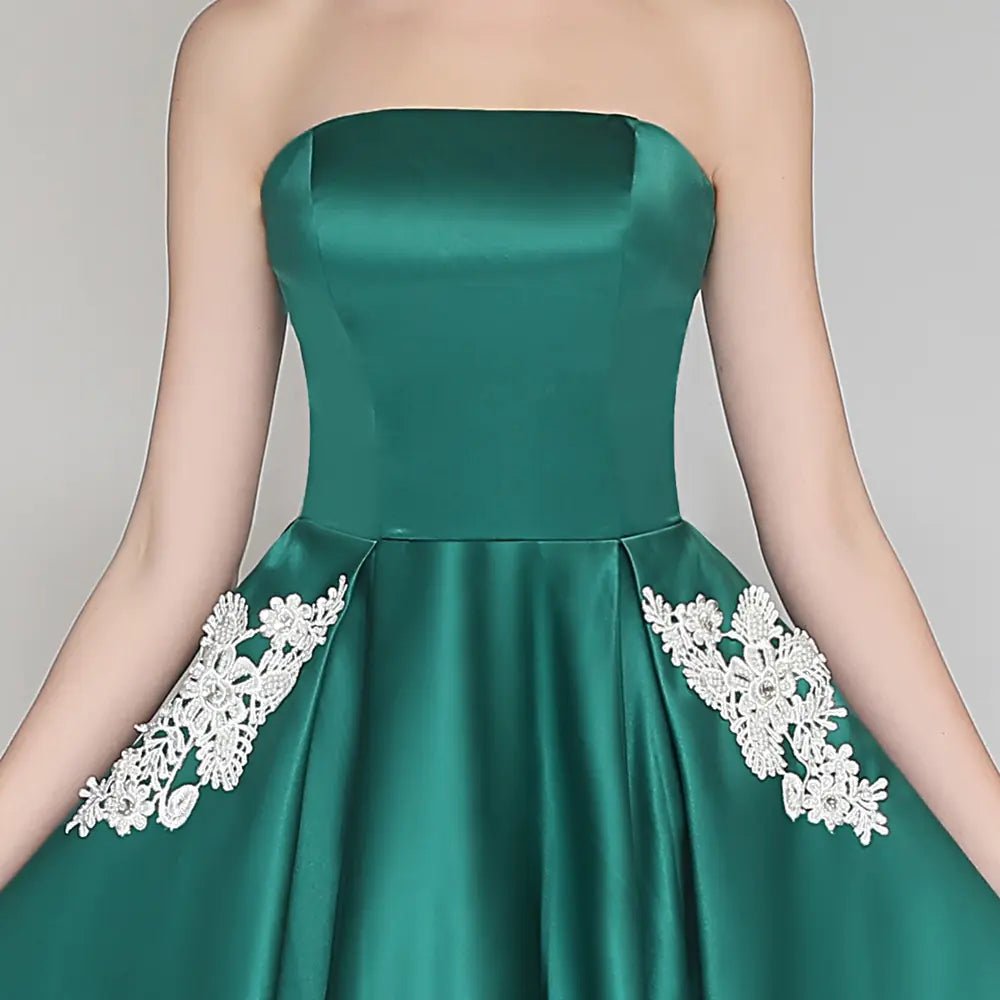 Evening Gown, Bridesmaid Dress, Wedding Dress, Emerald Green Gown - SensorySoftShop