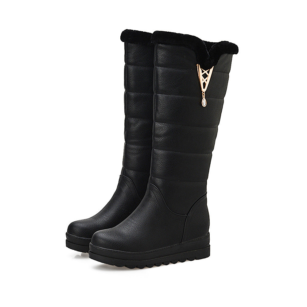Women's High-Top Winter Snow Boots with Thick Sole