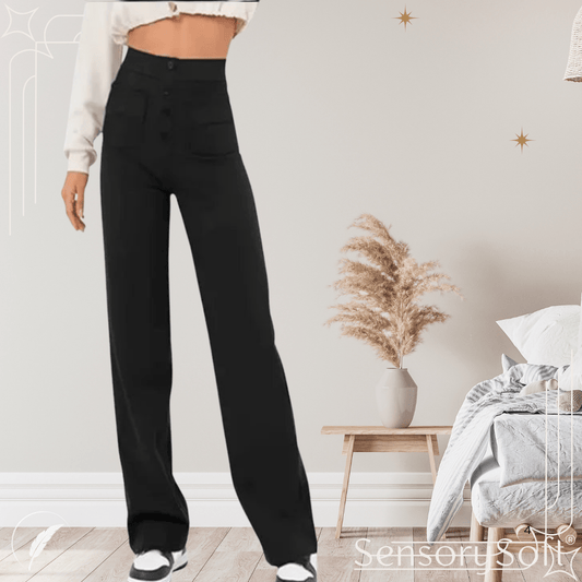 Fall Women's High Waist Wide Leg Trousers - SensorySoft