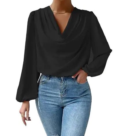 Fashion Women Blouses Pile Collar - SensorySoftShop