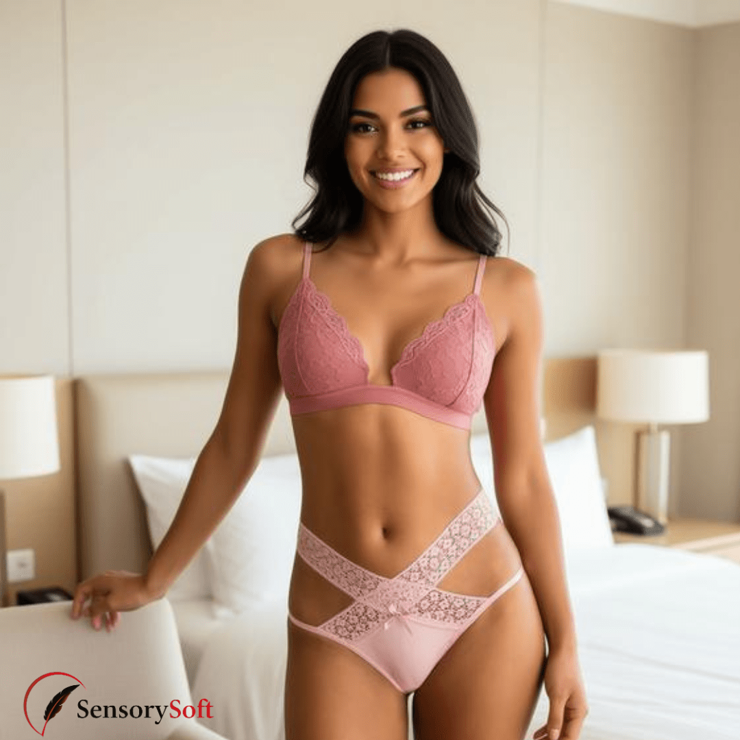 Fashionable Cross Lace Strap Women's Underwear - SensorySoftShop