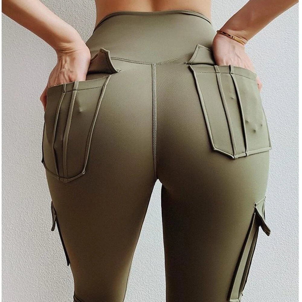 Four - Pocket High Waist Leggings and Crop Top Set - SensorySoft