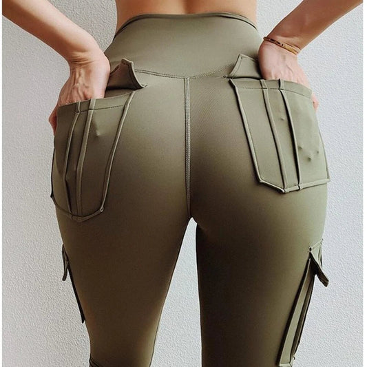 Four - Pocket High Waist Leggings and Crop Top Set - SensorySoft