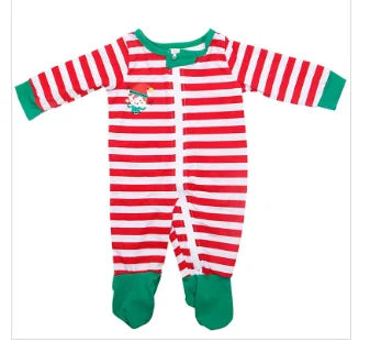 Christmas Pajamas Sets Striped Cartoon Print - NO25