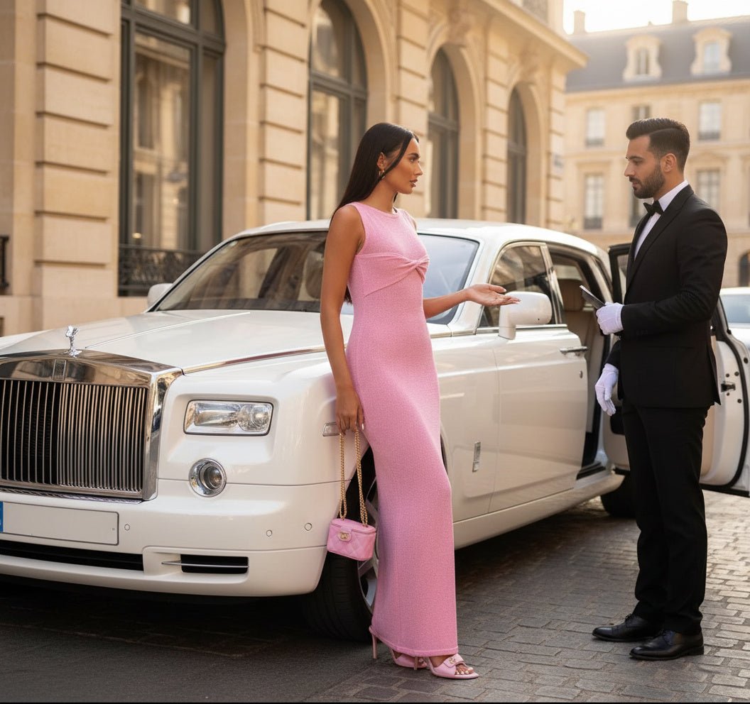 Giselle Glow Maxi Dress - Sleeveless Knit Long Dress - SensorySoftShop