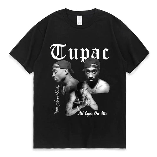 Graphic Cartoon Tupac Print T-shirt - SensorySoft
