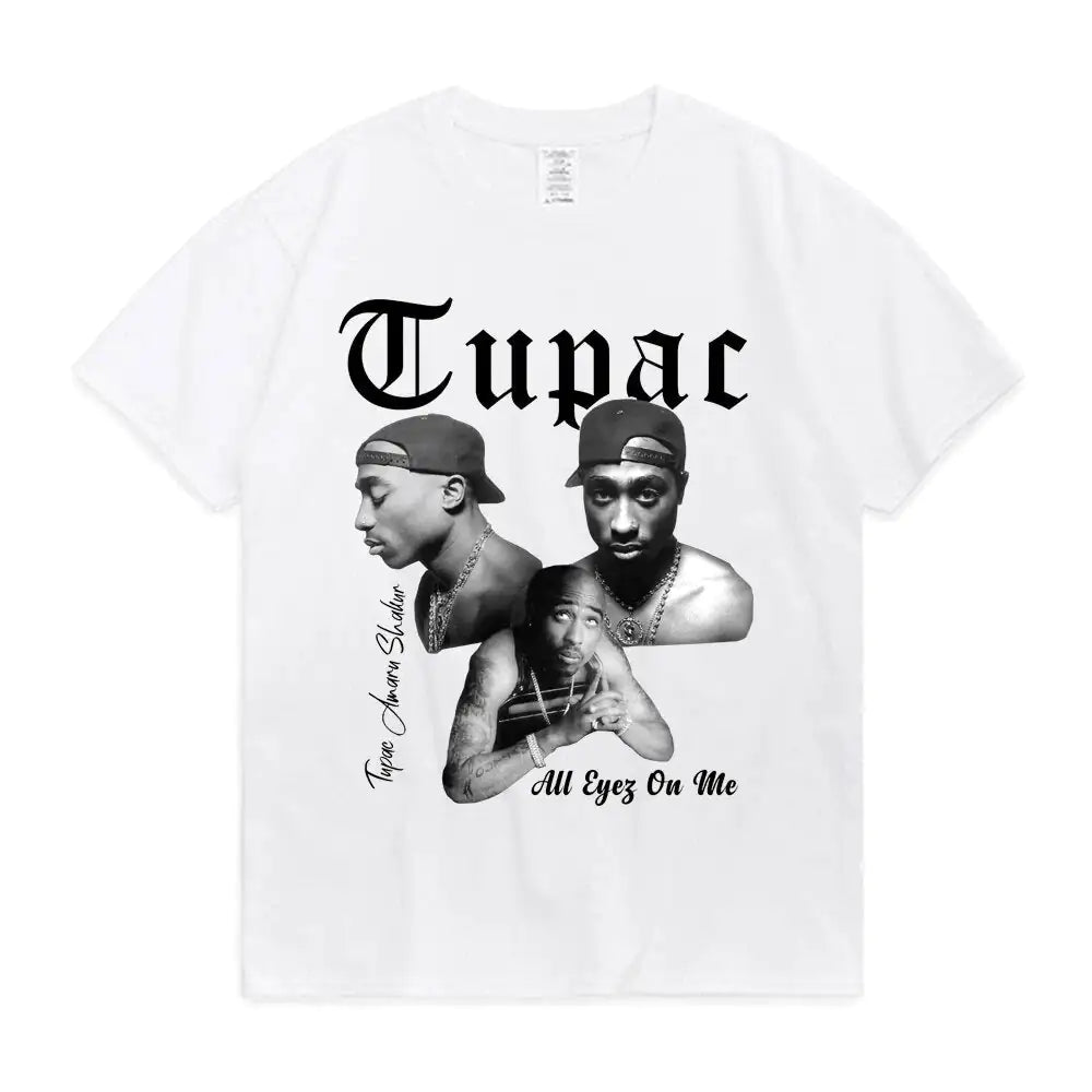 Graphic Cartoon Tupac Print T-shirt - SensorySoft