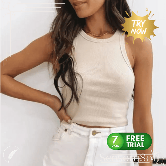 Harajuku Style Off - Shoulder Crop Vest Tank Tops - SensorySoft