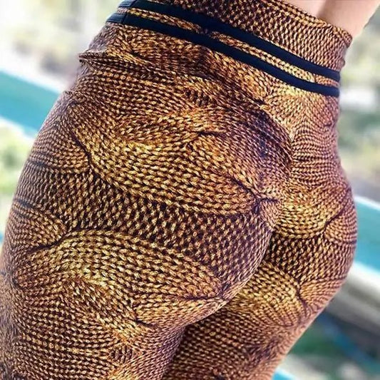 High Waist Royalty Print Fitness Leggings - SensorySoftShop