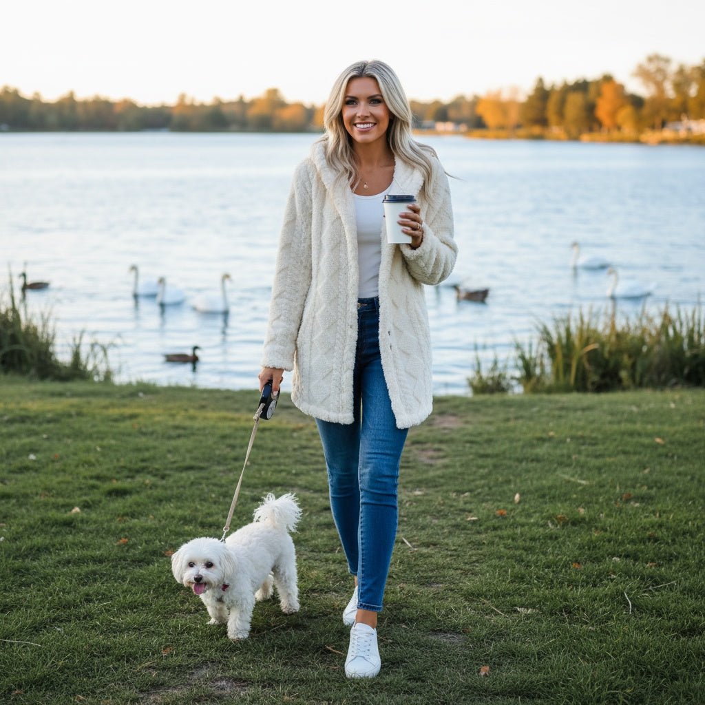 Hooded Cardigan Button Long Jacket Winter Solid Color Long Sleeve Coat - SensorySoftShop