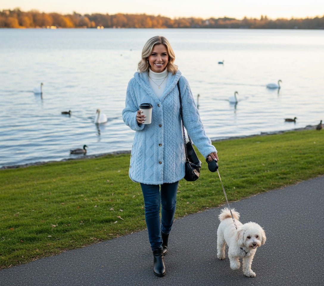 Hooded Cardigan Button Long Jacket Winter Solid Color Long Sleeve Coat - SensorySoftShop