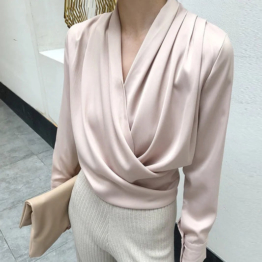 Elegant Satin Women's Blouse