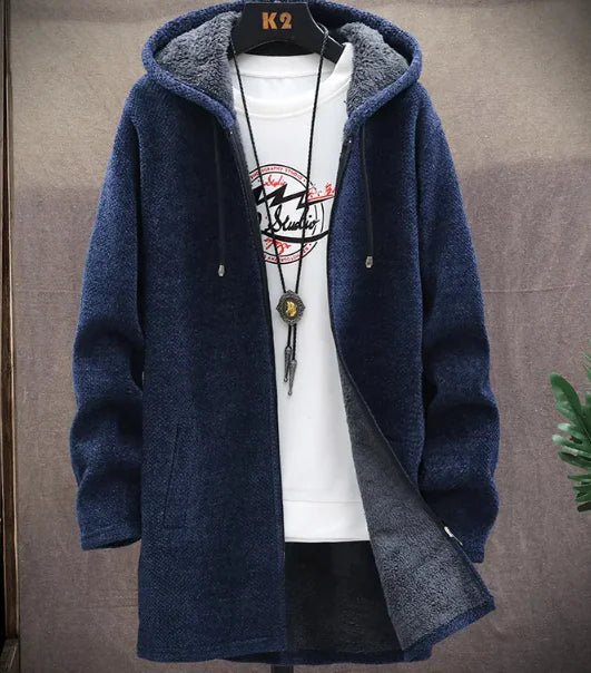 Jacket plus fleece hooded sweater coat men - SensorySoft