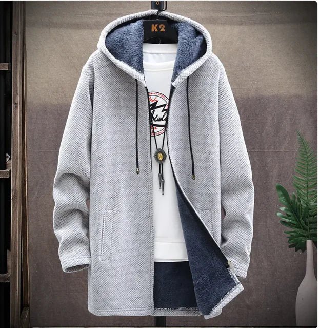 Jacket plus fleece hooded sweater coat men - SensorySoft