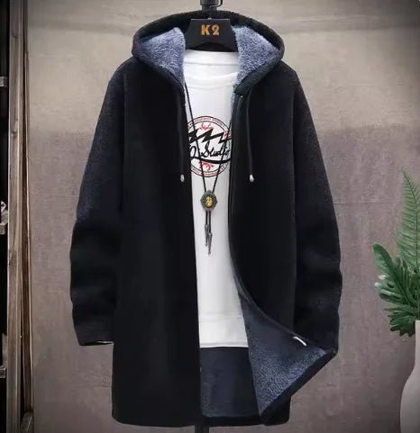 Jacket plus fleece hooded sweater coat men - SensorySoft