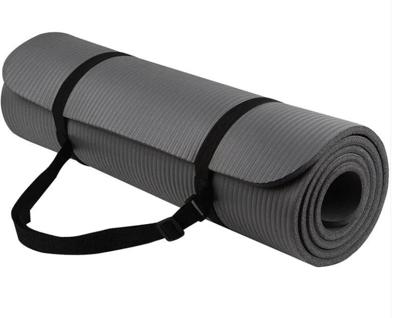 Striped Yoga Mat and Carry Strap