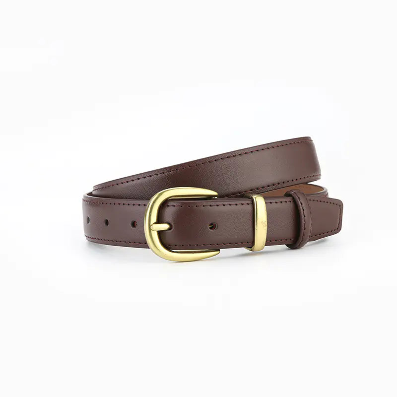 Ladies' Vintage Black Leather Belt for Jeans and Skirts