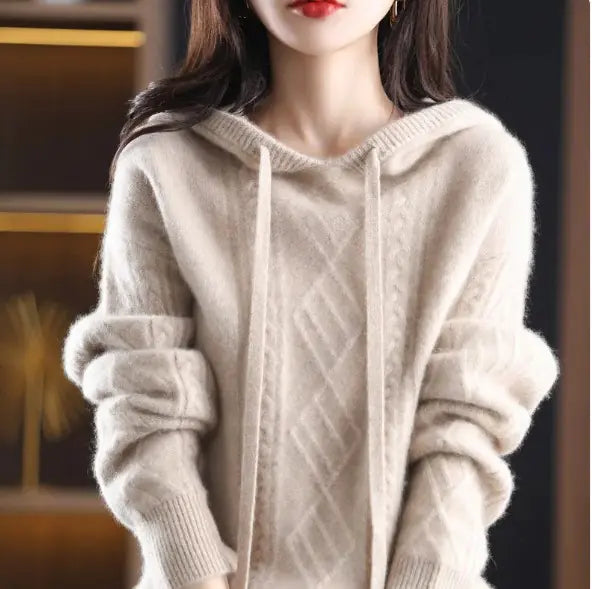 Autumn Hooded Long Sleeve Loose Sweater women