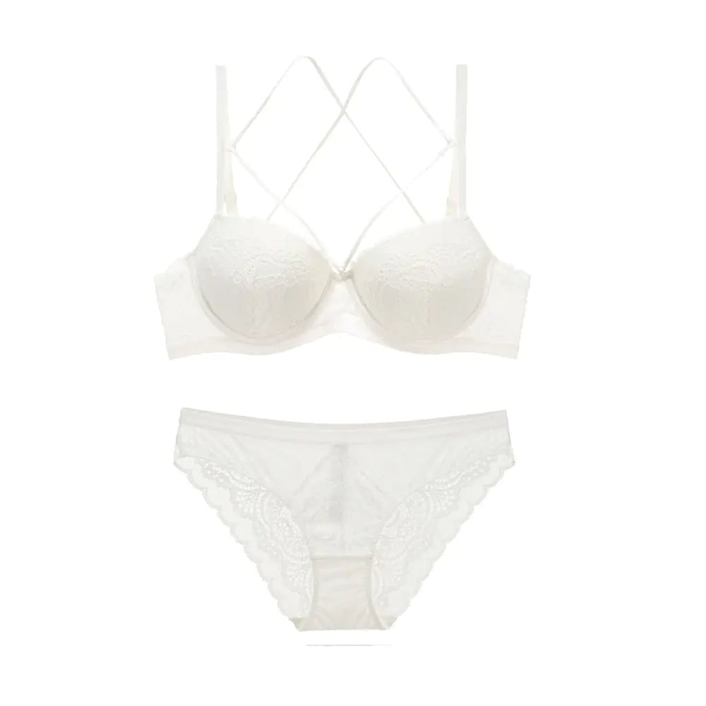 Lace Embroidered Bra and Lingerie Set - SensorySoftShop