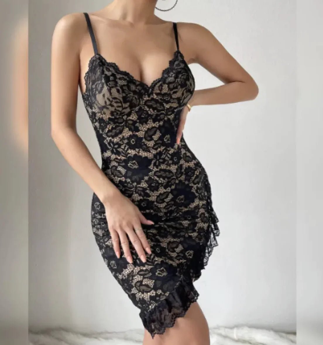 Lace Floral Bodycon Dress - SensorySoft