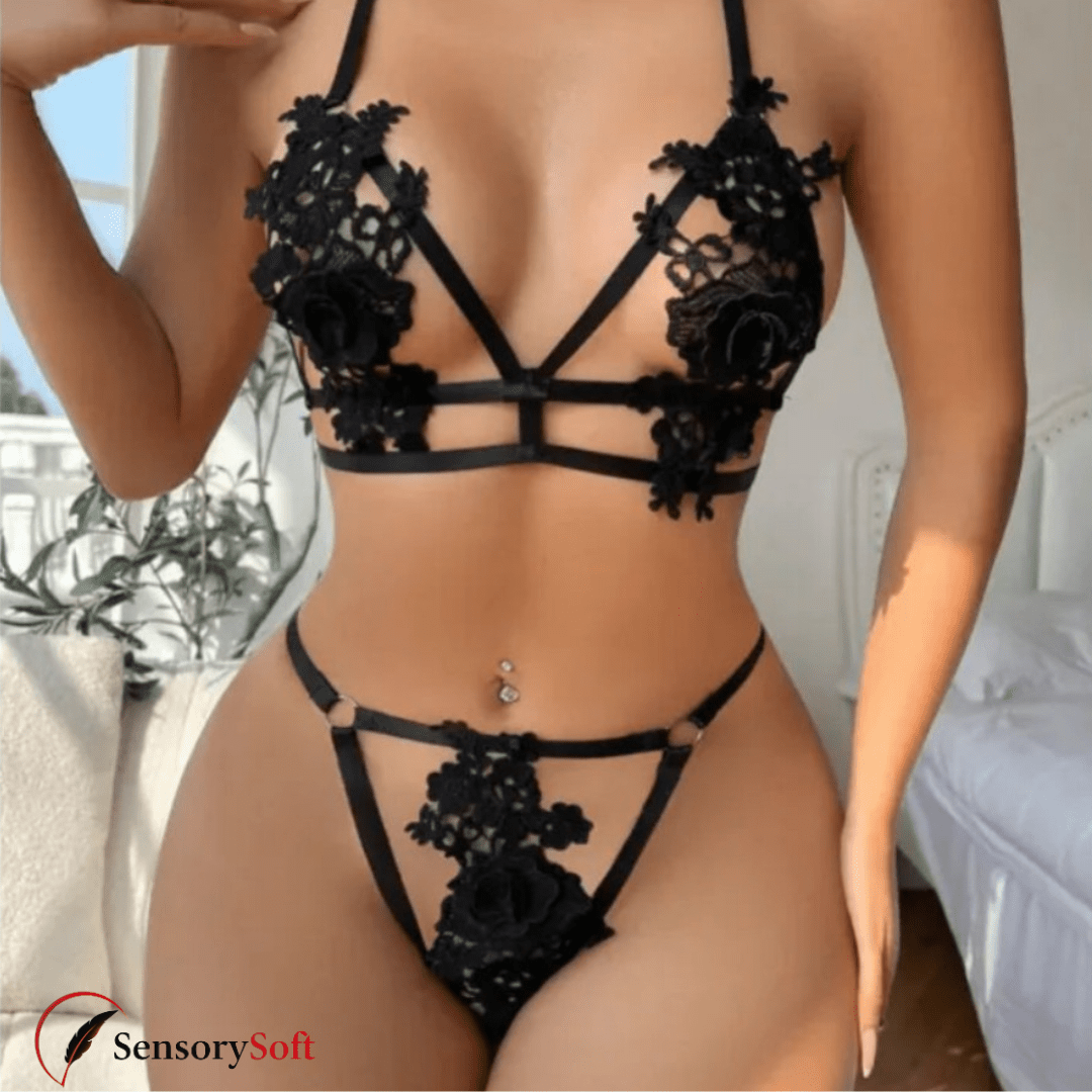 Lace Ribbon Cutout Underwear - SensorySoftShop