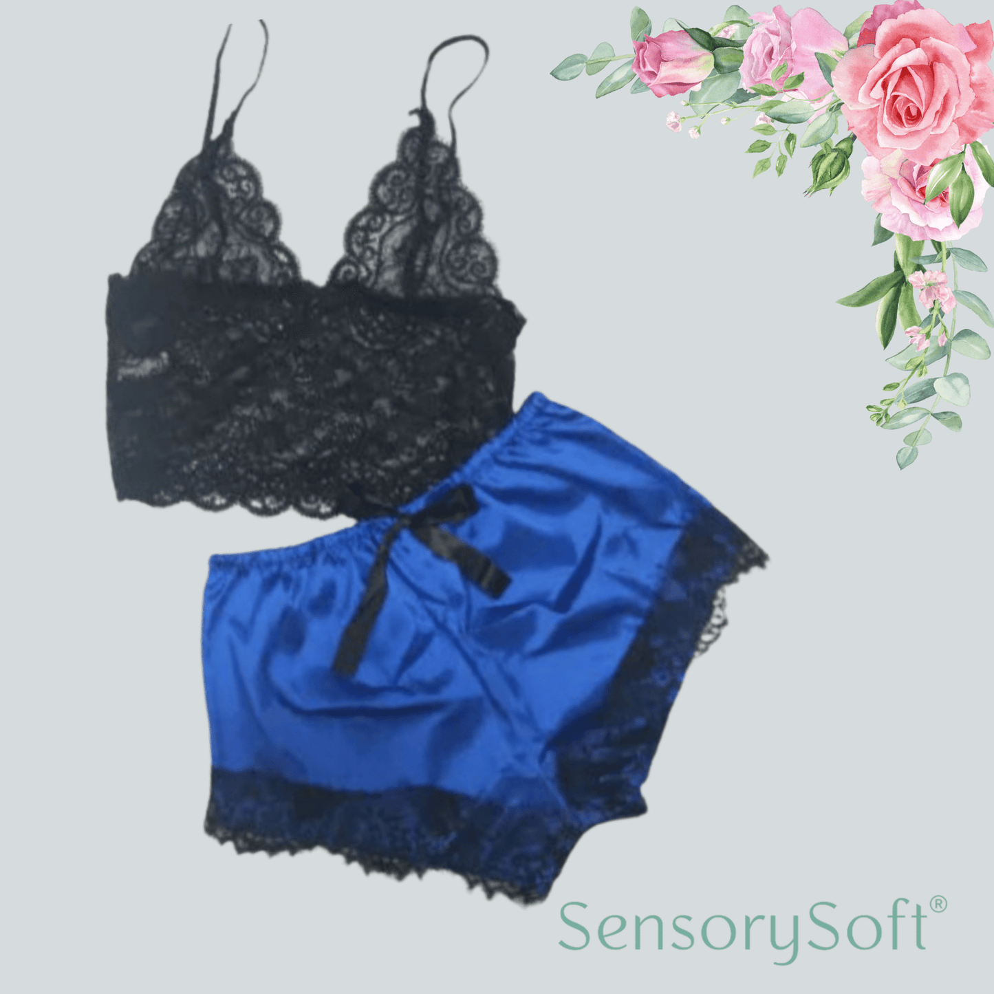 Lace Satin Sleepwear Set - SensorySoftShop