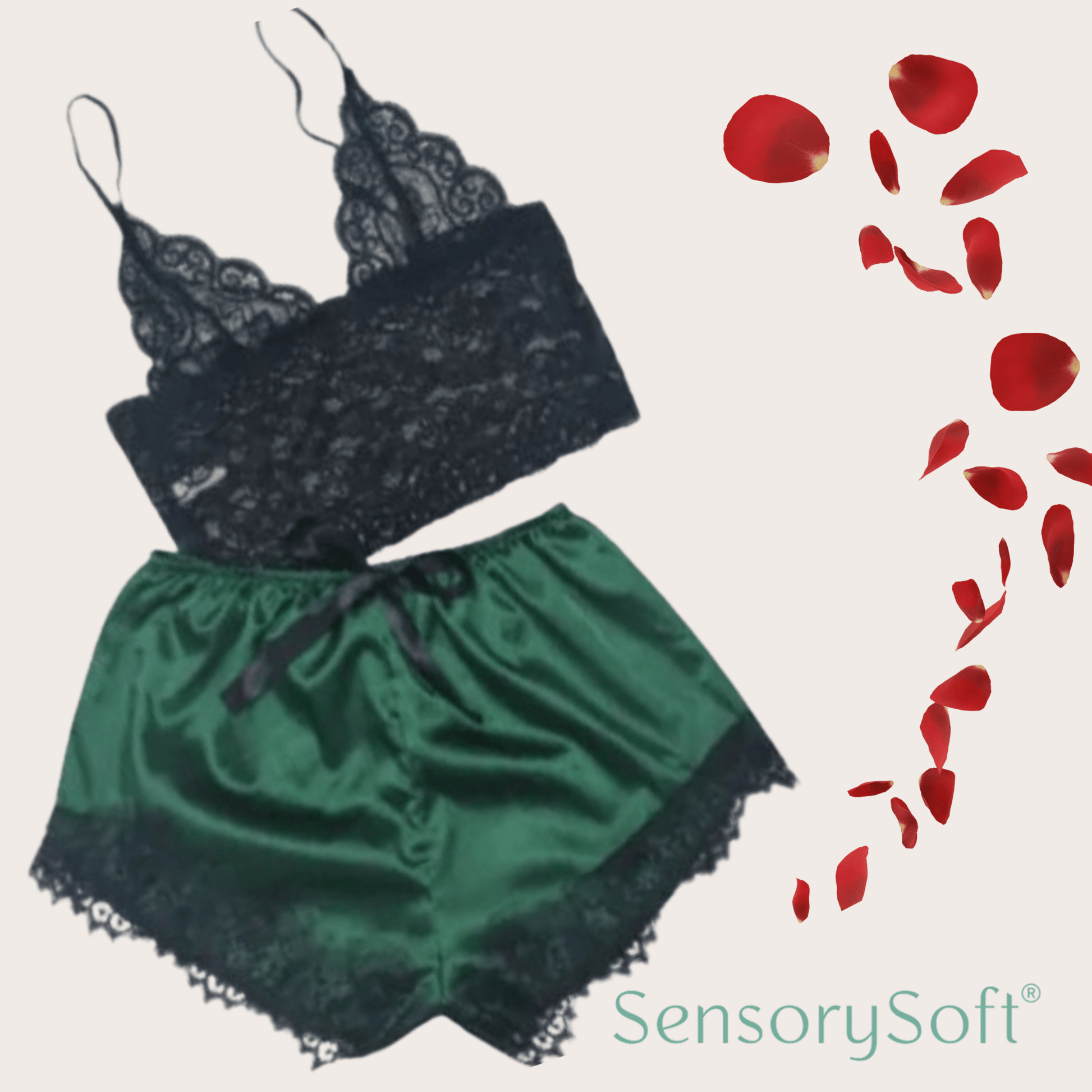 Lace Satin Sleepwear Set - SensorySoftShop