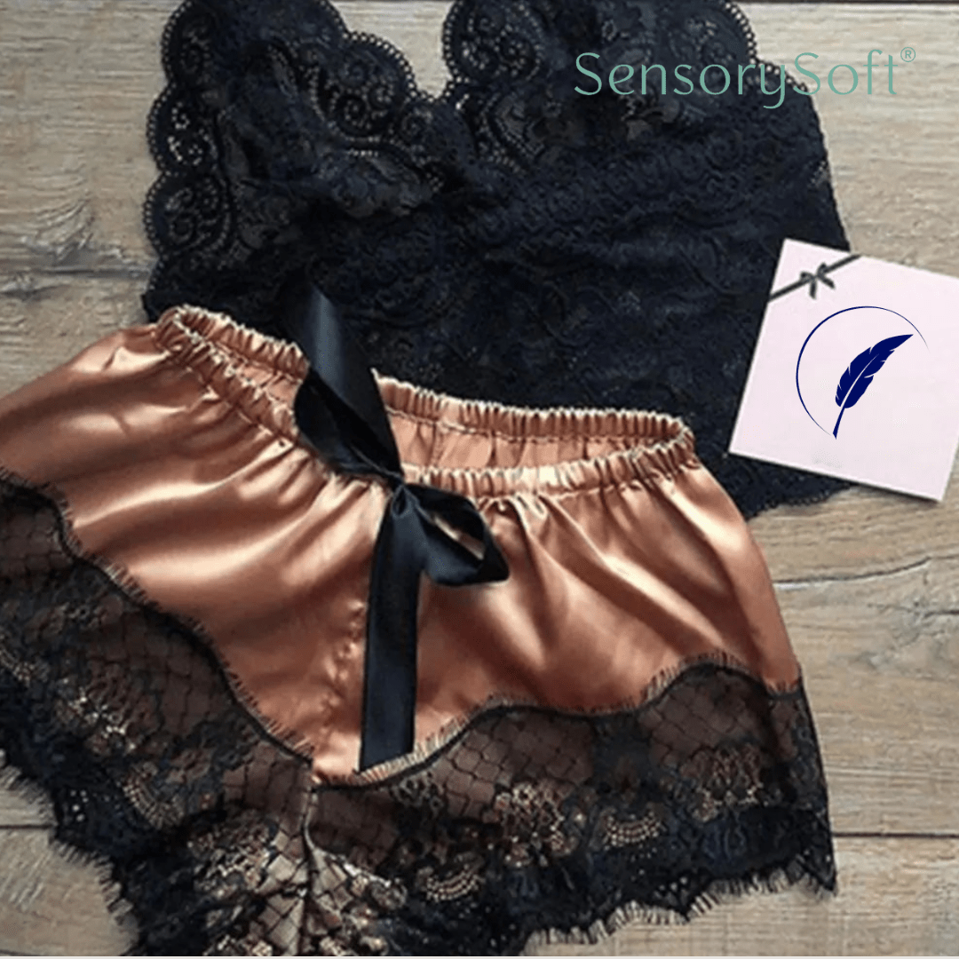 Lace Satin Sleepwear Set - SensorySoftShop