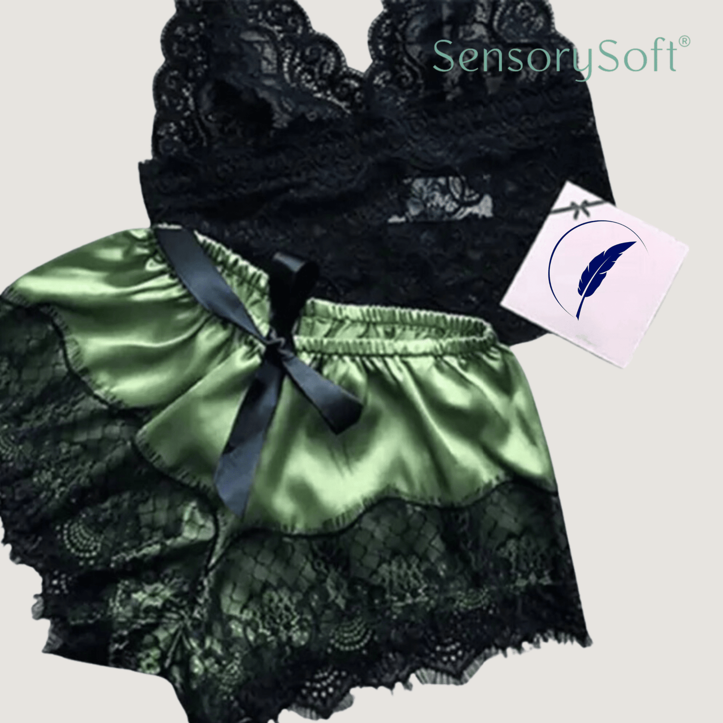 Lace Satin Sleepwear Set - SensorySoftShop
