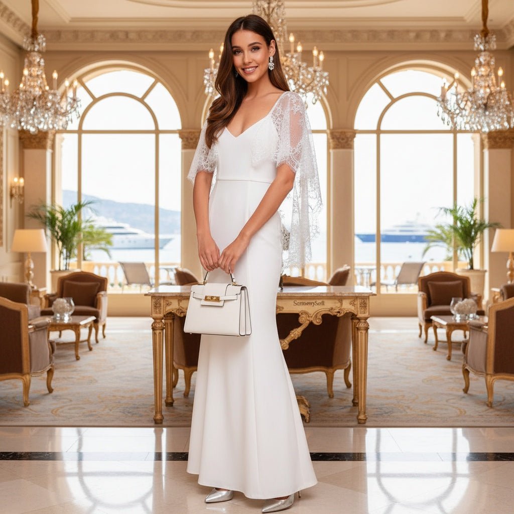 Lace Shawl Dress - Elegant Lace Dress Outfit - SensorySoftShop