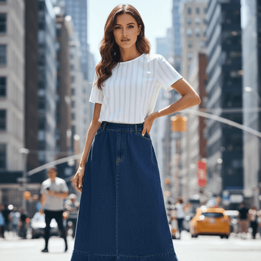 Ladies Fashion Casual Denim Skirt - SensorySoftShop