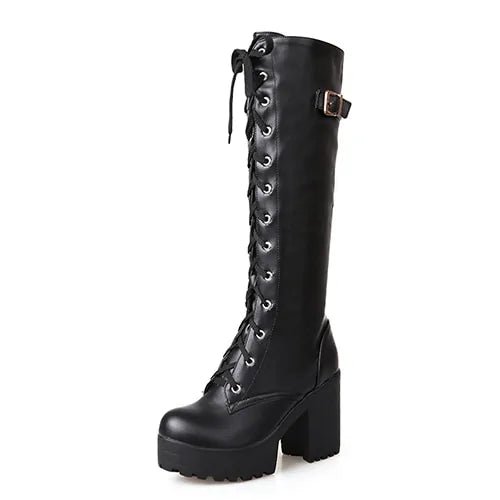 Ladies Knee High Boots Wedge Heel - SensorySoft