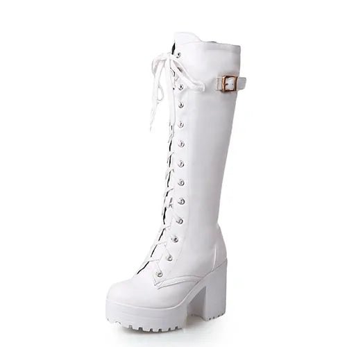 Ladies Knee High Boots Wedge Heel - SensorySoft