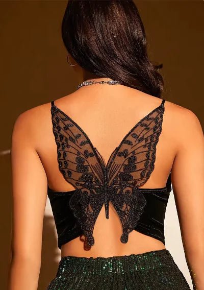Ladies New Butterfly Embroidered Strap Top - SensorySoft