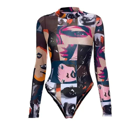 Long Sleeve Mesh Bodysuit - SensorySoft
