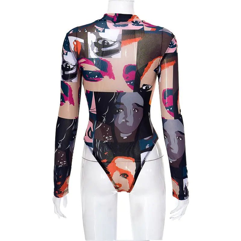 Long Sleeve Mesh Bodysuit - SensorySoft