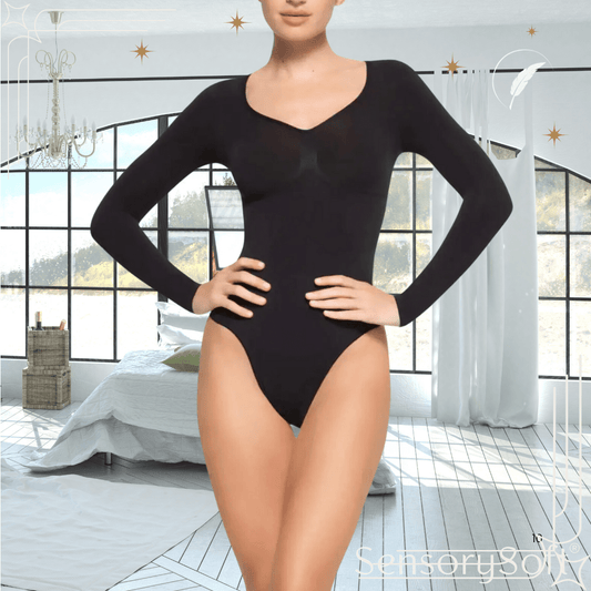 Long Sleeve Thong Bodysuit - SensorySoft