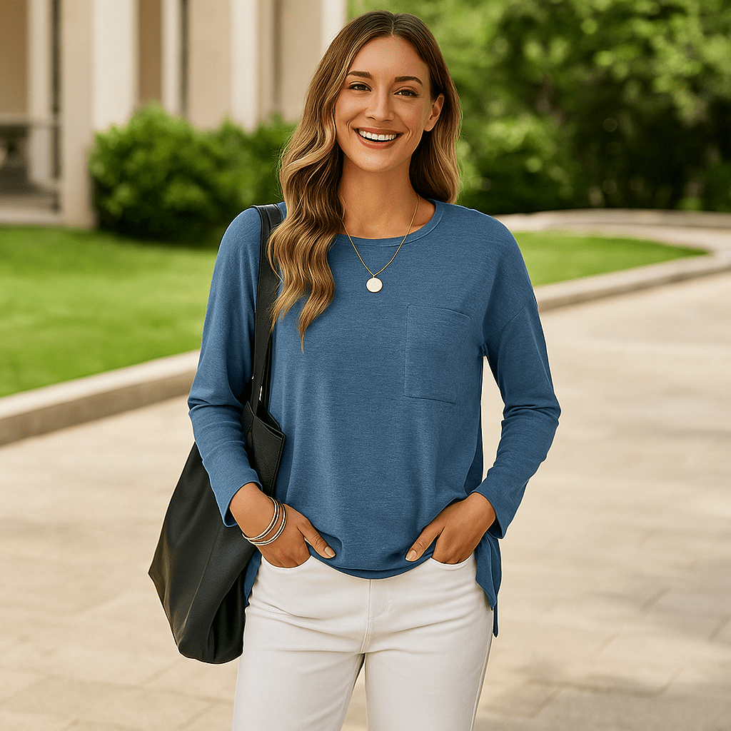Long - Sleeved Casual Bottoming T-Shirt – Everyday Essential Comfort - SensorySoft