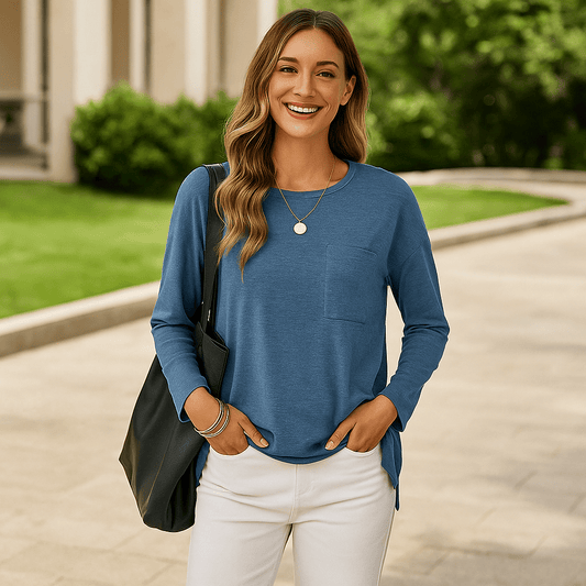 Long - Sleeved Casual Bottoming T-Shirt – Everyday Essential Comfort - SensorySoft