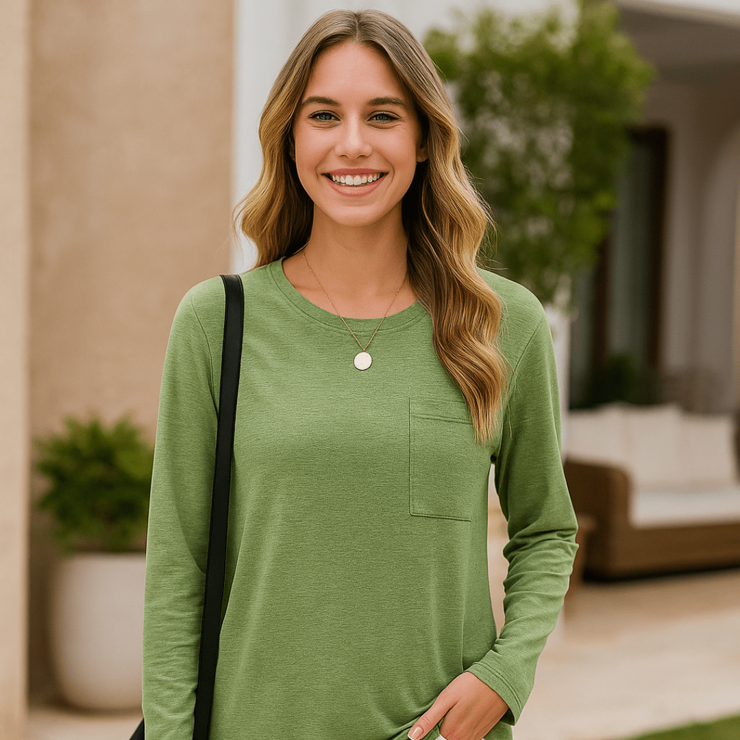 Long - Sleeved Casual Bottoming T-Shirt – Everyday Essential Comfort - SensorySoft