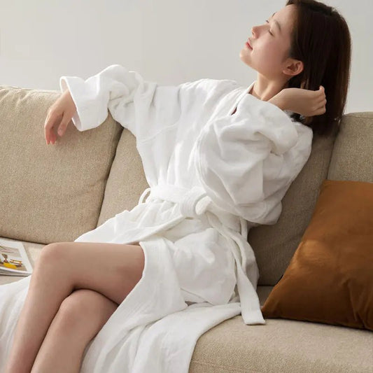 Luxury Cotton Waffle Hotel Bathrobe for Spas - SensorySoft