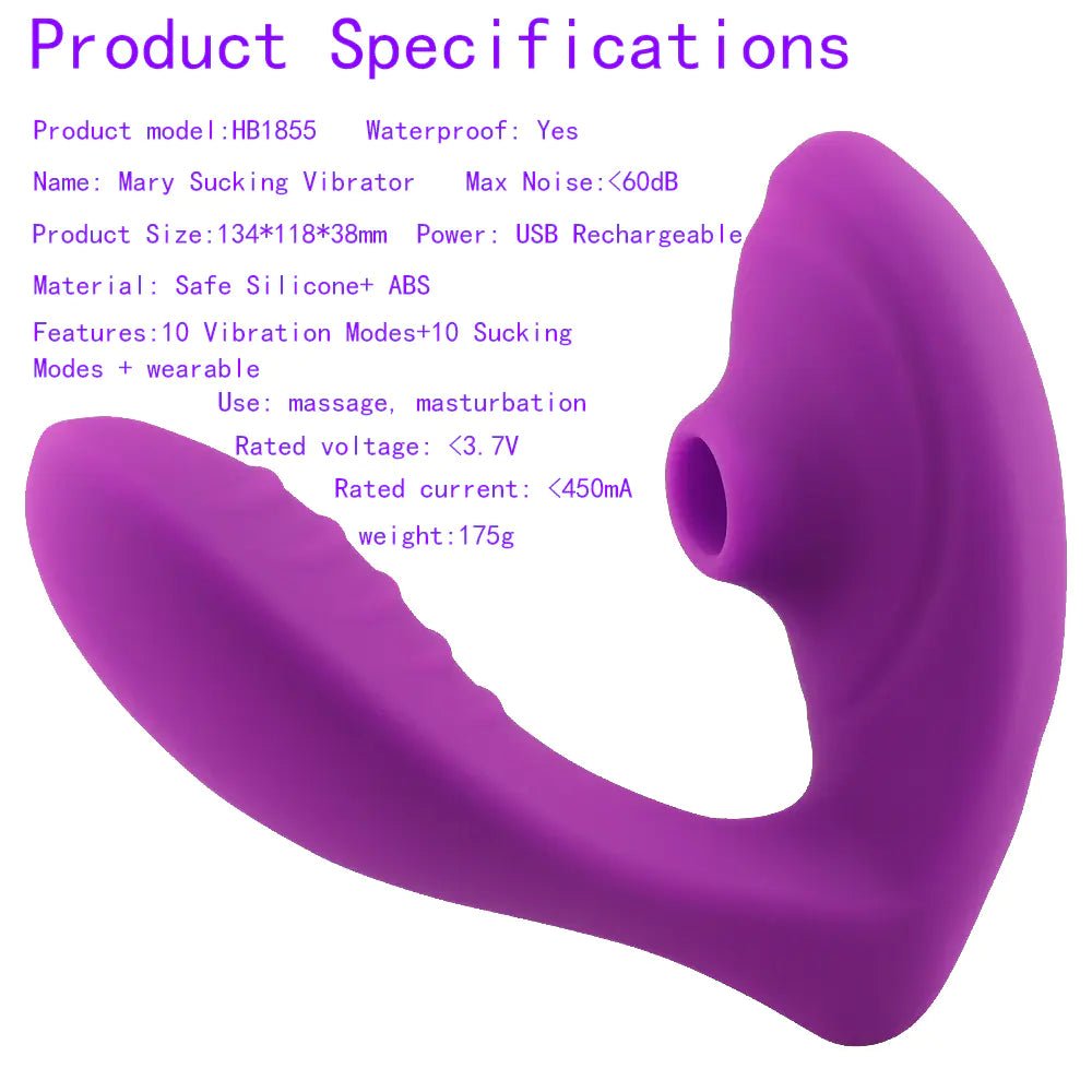 Mary Rechargeable Vibrating Suction Stimulator for Adults - SensorySoft