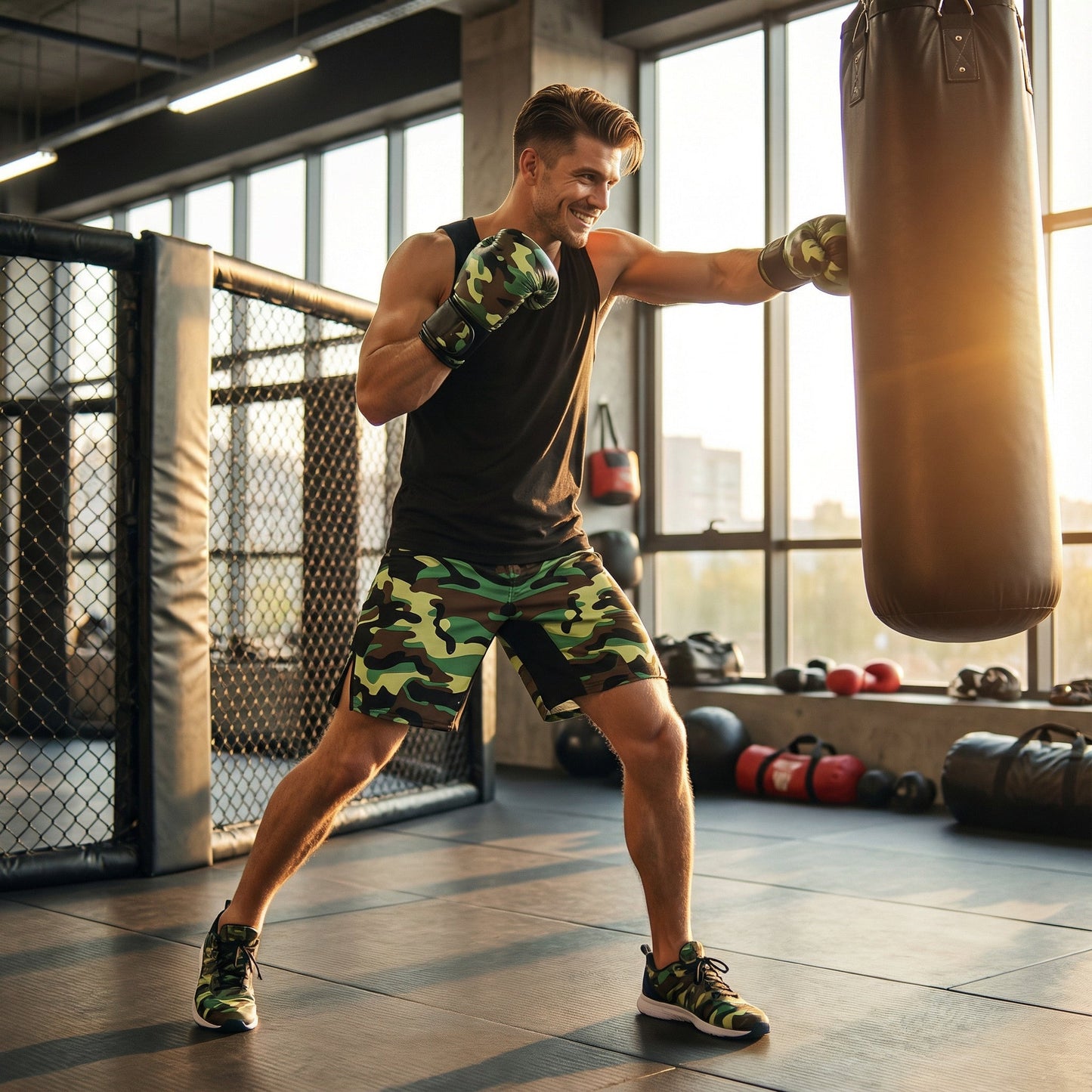 Men's Camouflage SOTF MMA Shorts for Boxing and Training - SensorySoftShop