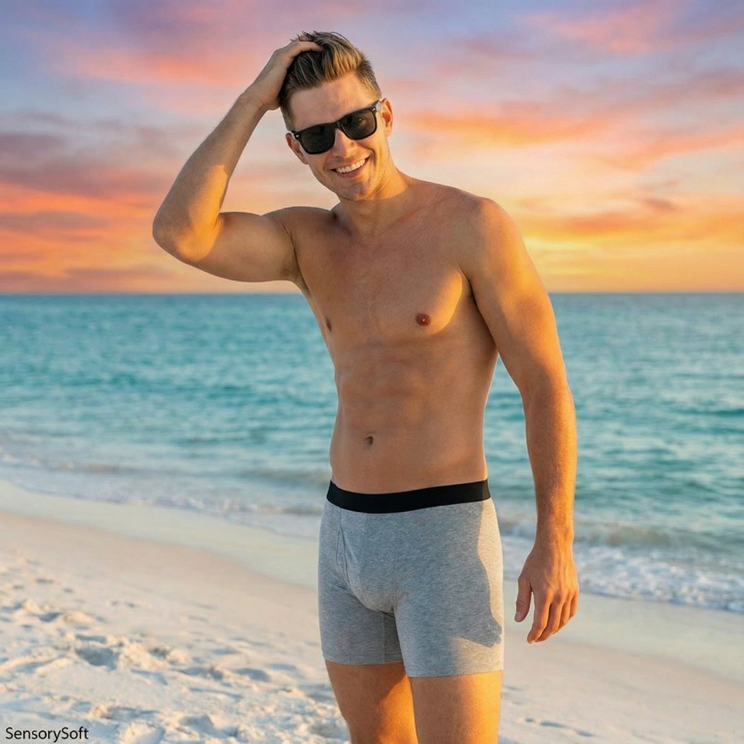 Men's Cotton Boxer Shorts Underwear - SensorySoftShop