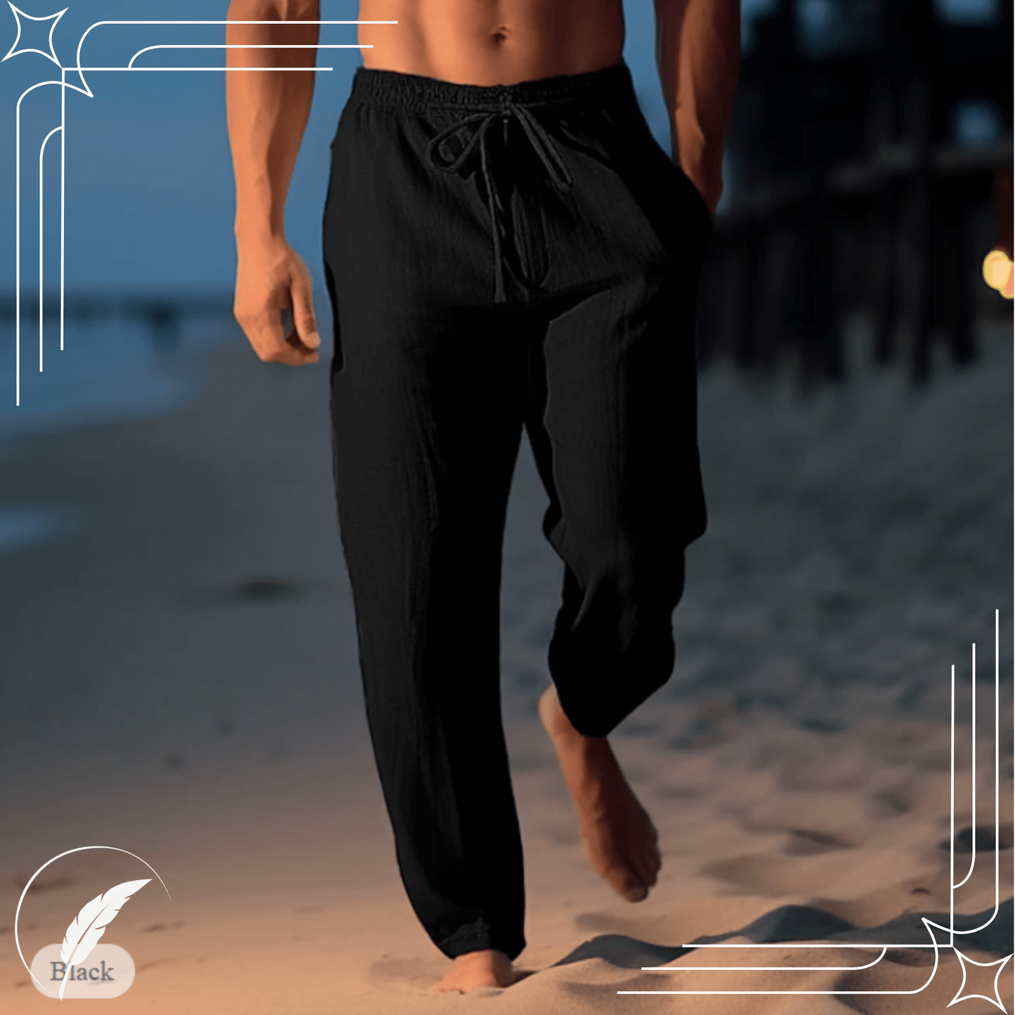 Men's Cotton Linen Long Pants - SensorySoftShop