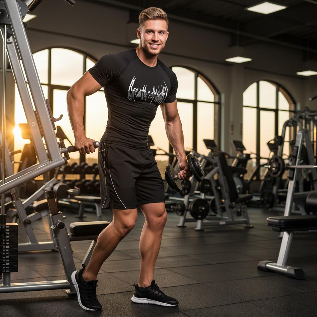 Men's Fitness Close - fitting Short Sleeve Shirt - SensorySoftShop