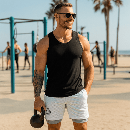 Men's Fitness Sports Double Layer Shorts - SensorySoft